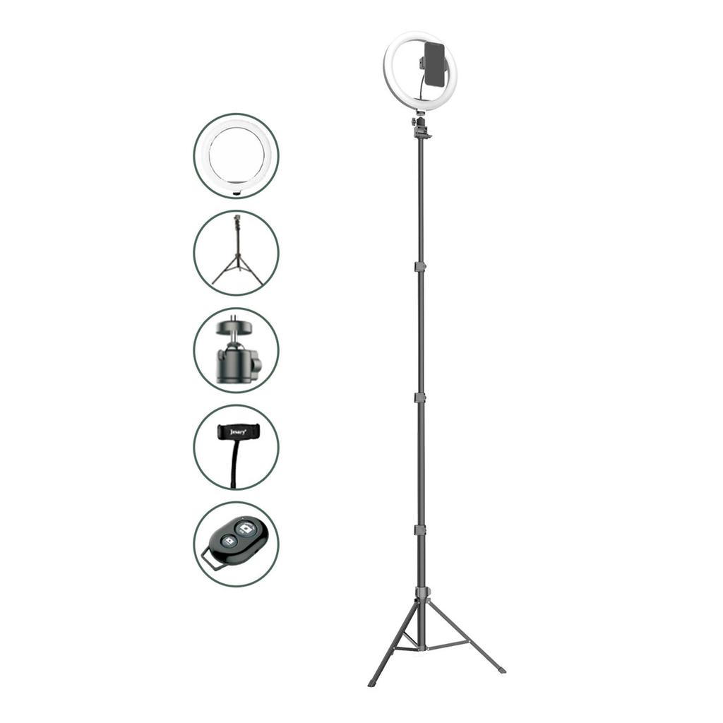 10" Ring Light with Extendable Tripod Stand Selfie Ring Light with Phone Holder