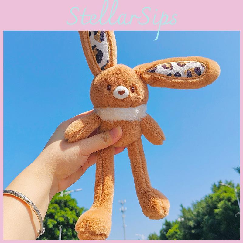 Funky Leopard Melard Print Plush Rabbit Fur Keychain Pendant For Accessories Eyecatching