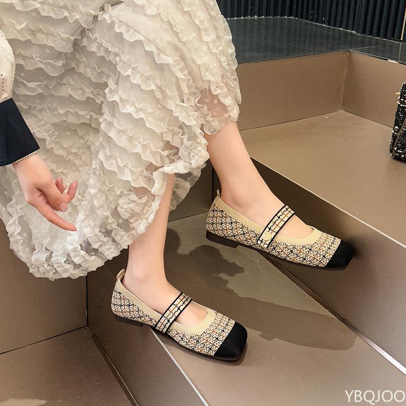 Hollow Out Lightweight Breathable Shallow Mouth Square Head Single Women Shoes Elegant Minimalist Comfortable Women's Shoes