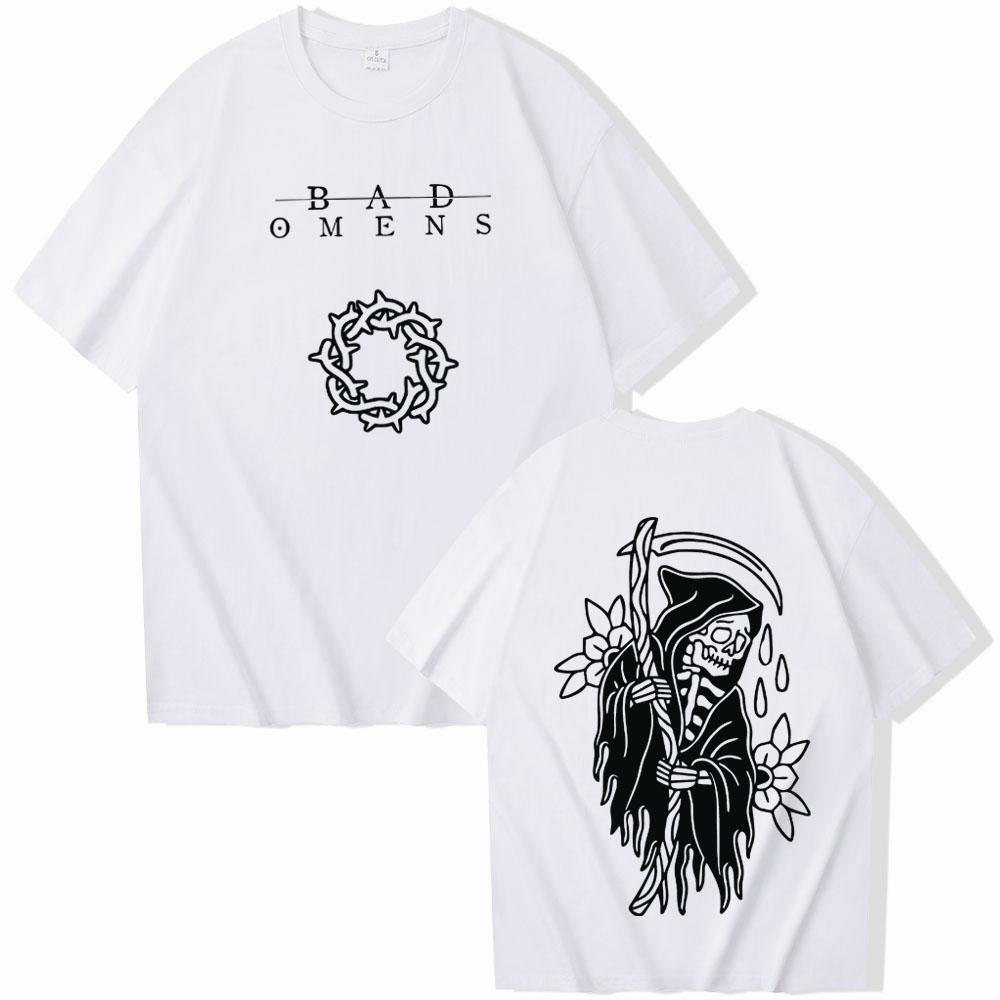 Bad Omens Shirt Bad Omens Rock Music Shirt Harajuku Bad Omens Merch Gift for Bad Omens O-Neck Short Sleeve Shirts Unisex Tops