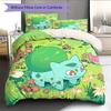 Pokémon Bulbasaur Vzor Povlečení Domácí Dekorace Narozeninový Dárek (1 * povlak na peřinu + 2 * povlak na polštář, bez jádra)