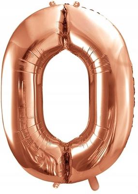 Foil Balloon Number "0", Rose Gold, 86Cm, 1Pc