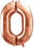 Foil Balloon Number "0", Rose Gold, 86Cm, 1Pc