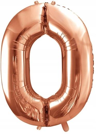 Foil Balloon Number "0", Rose Gold, 86Cm, 1Pc