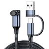 Fast Charging Aluminum USB C To USB A Charging Cord Soft Braided For Watches Power Cord