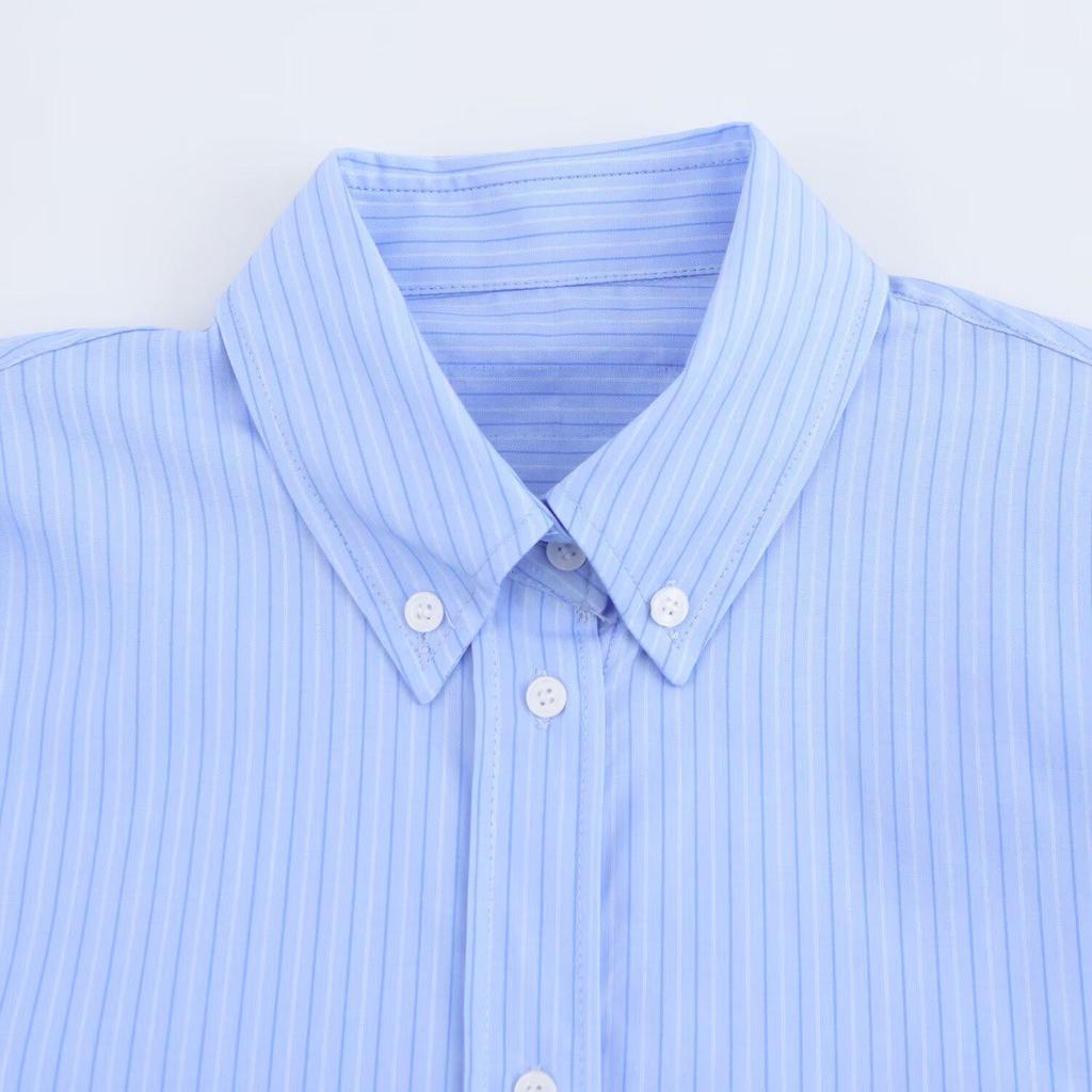 2025 Spring Women's Striped Turn-Down Collar Long-Sleeve Casual Shirt