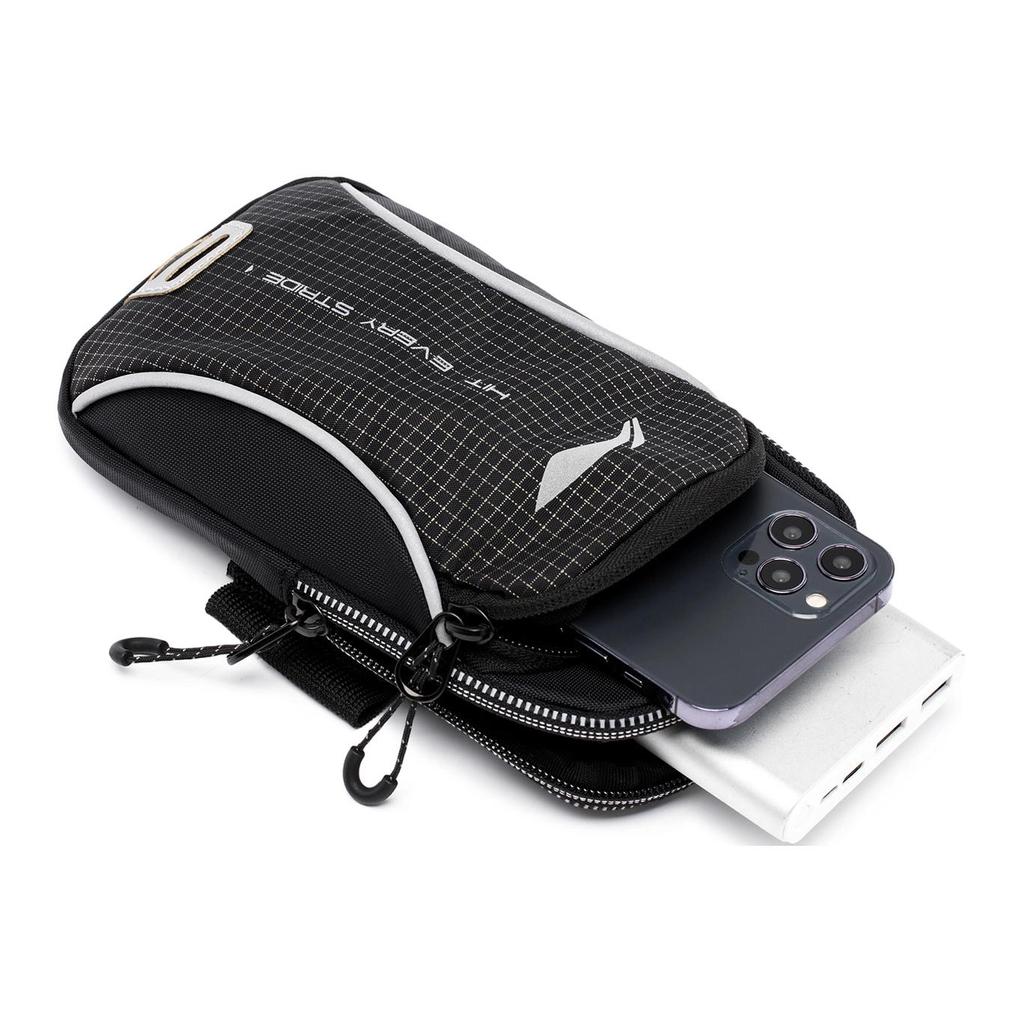 New LiNing Li Ning Running Collection Polyester Arm Bag Cell Phone Pouch Regular Unisex Black ABDU303-1