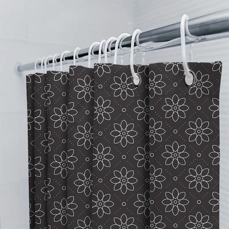 Fashionable Black And White Floral Shower Curtain Waterproof Bathroom Decor Window Drapes Home Textile Custom Printed Pattern De