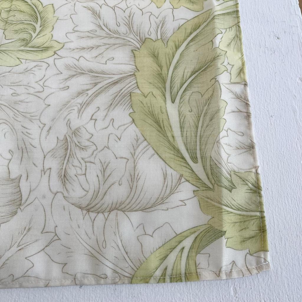 Morris Design Studio Style Noren Acanthus Scroll 145 X Flame by Kawashima Selkon Textiles Sheer, Green, 90cm, Retardant, EJ1719,