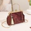 Sac pour femme sac bandoulière brocart uni et élégant sac hanfu sacs pour femme sac messager sac à main à clip