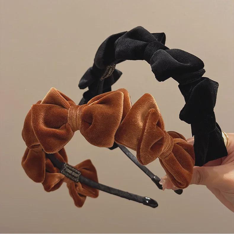 Elegant 3D Bow: Women's Retro Black Velvet Headband - 2022 New High-End Fashion