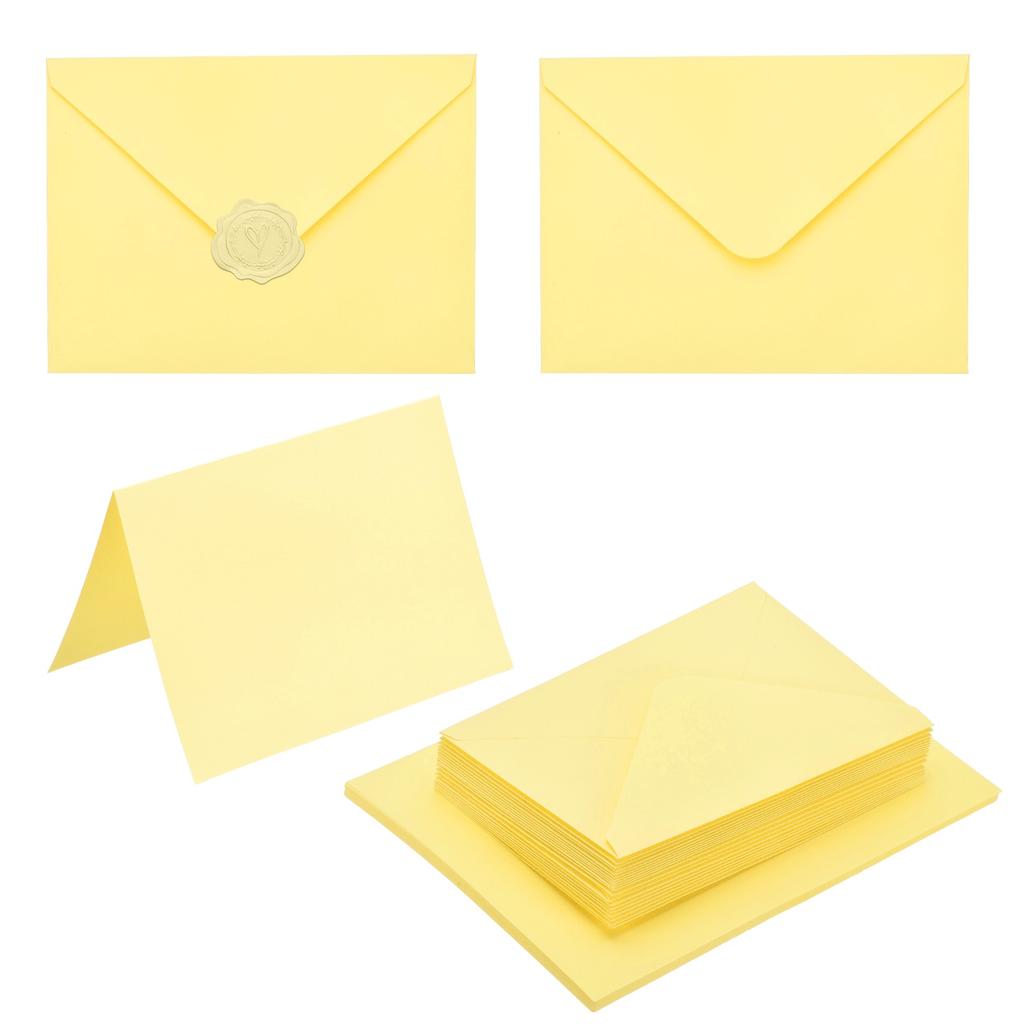 20Sets 4x6 Blank Cards and Envelopes V Flap A6 Envelopes with Cardstock & Gold Stickers for Greeting Cards Wedding Invitations