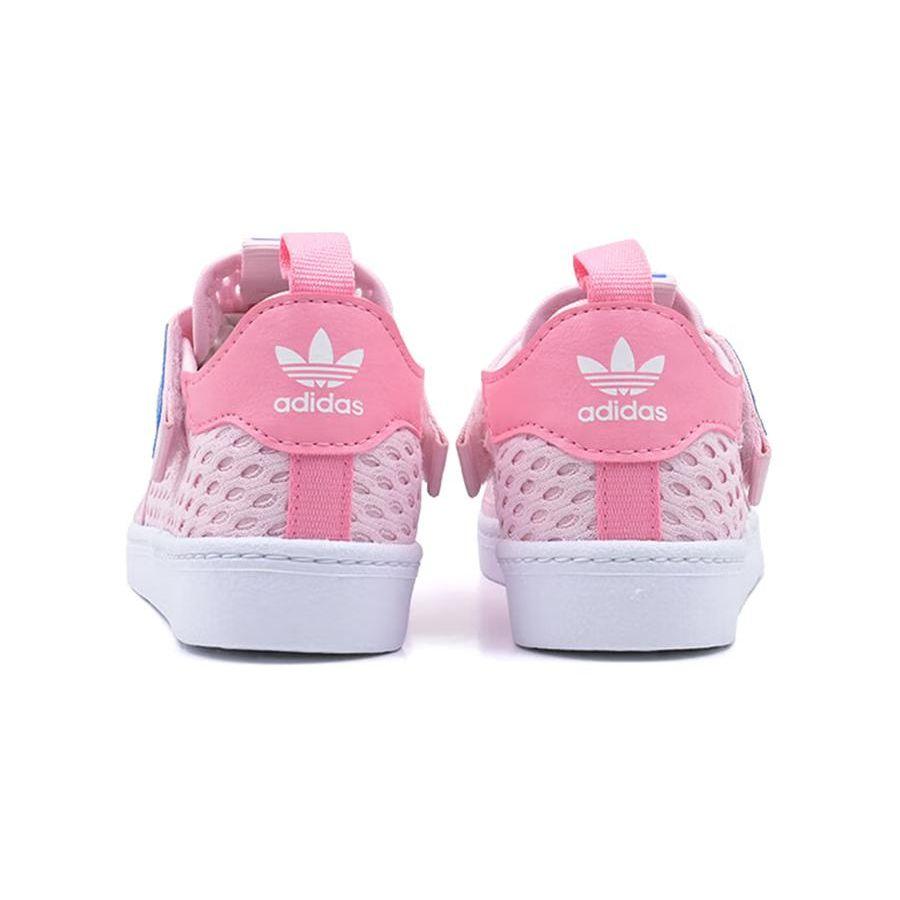 Adidas Originals Superstar 360 Mesh Comfortable Versatile Breathable Sweat-Absorbing Low-Top Kids Sneakers Kids Sneakers Pink White IE8193
