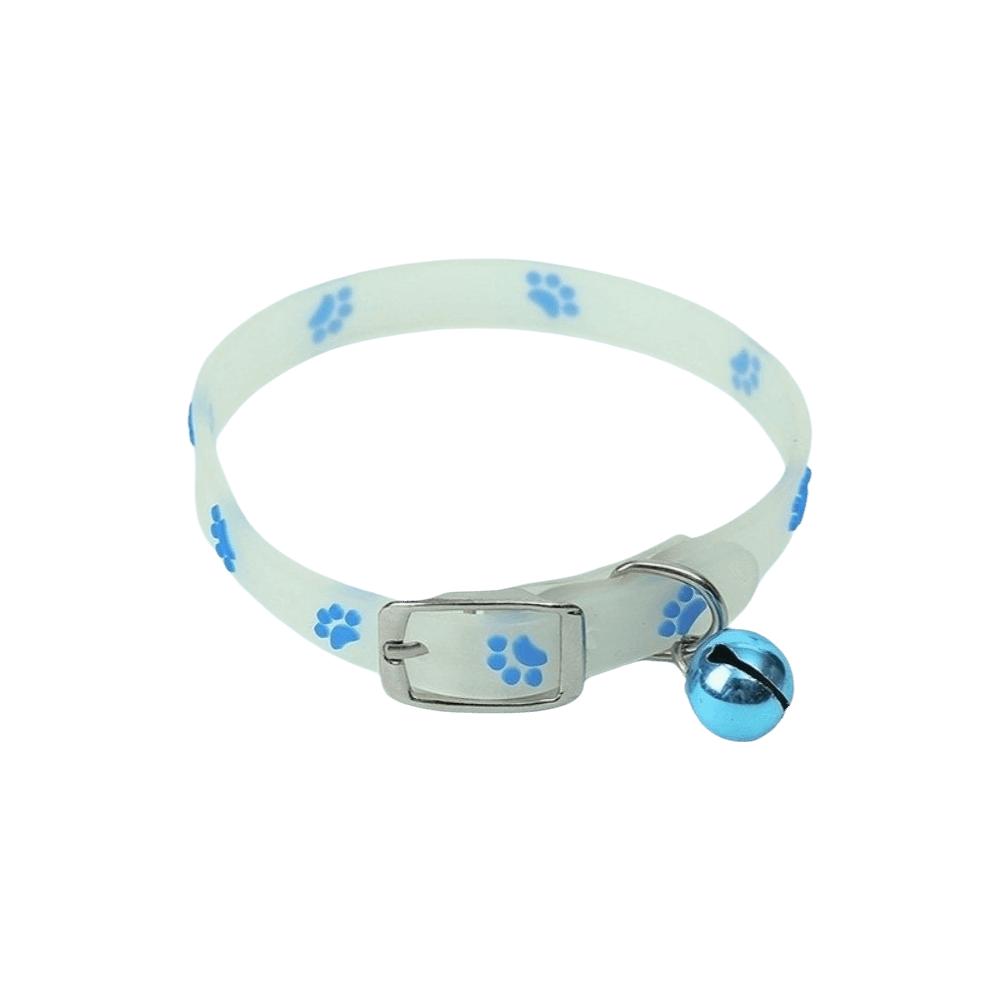 Adjustable Pet Luminous Collar Claw Printed Dog Collar Adjustable Cat Collar Small Cats синий