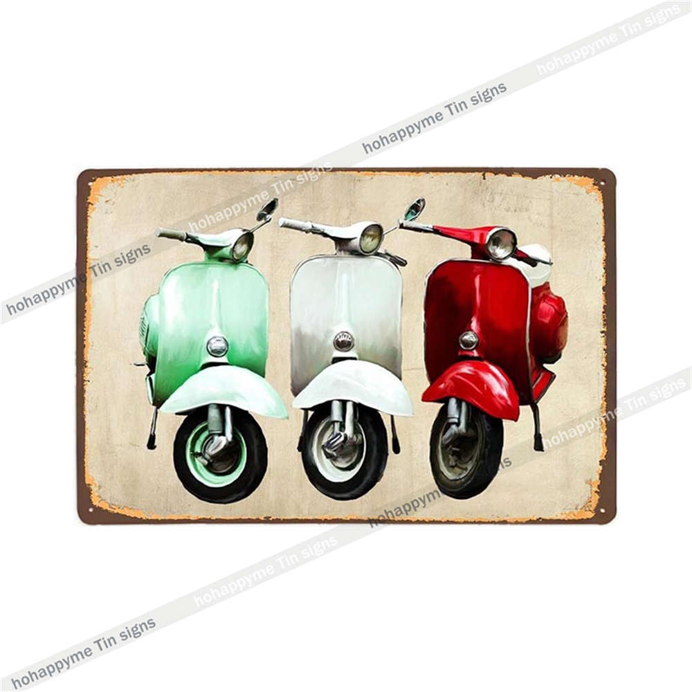 Lambretta Motor Vintage Metal Sign Plaque Decoration Motorcycle Garage Bar Wall Art Poster Plate Home Decor 20x30cm