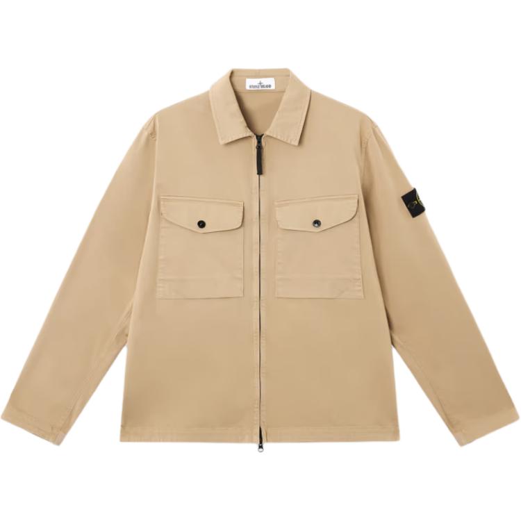 

STONE ISLAND Однотонная куртка с воротником на молнии и длинными рукавами Мужская куртка Хаки K1S1512001-28S0012-V0094 L