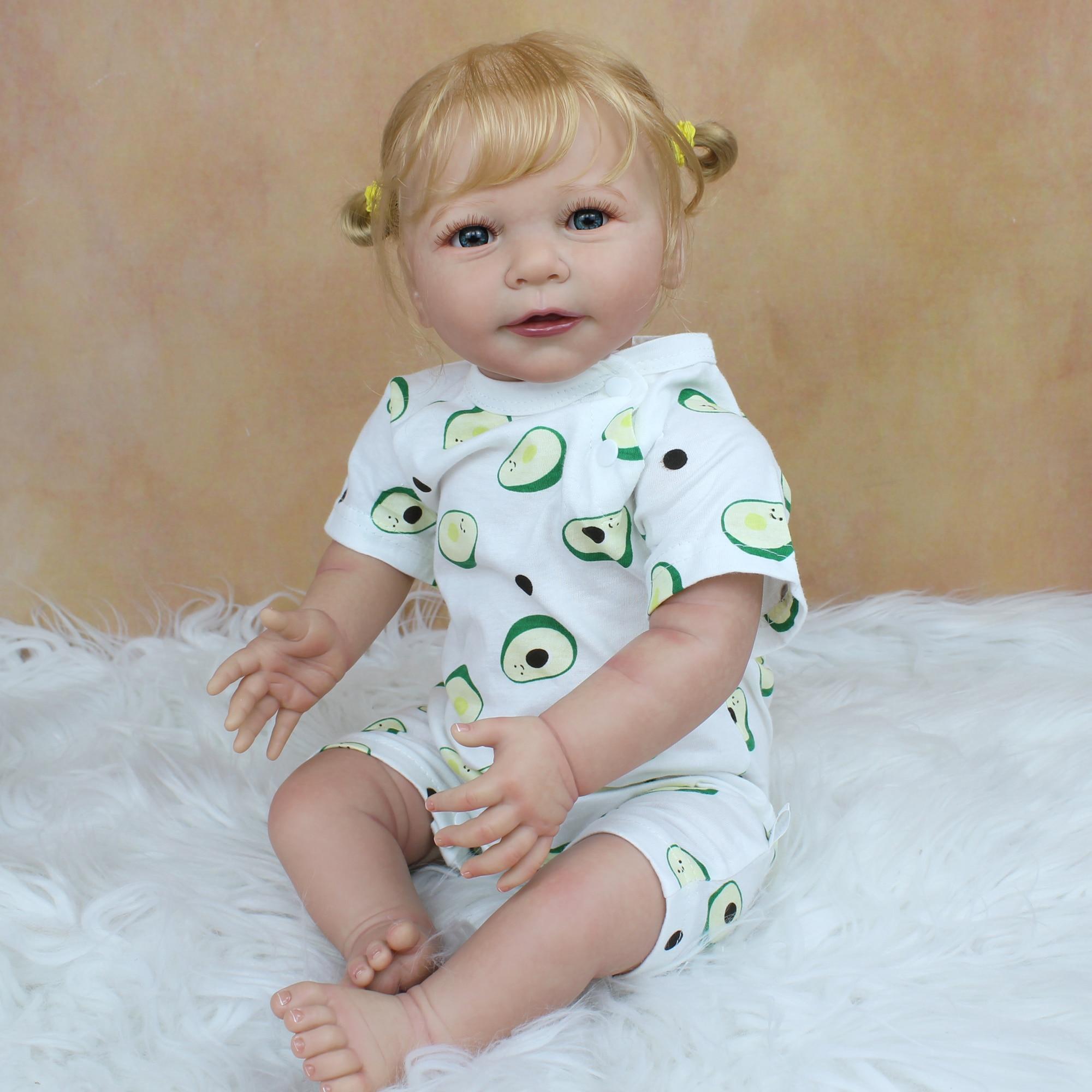 BZDOLL 55 см 3D-краска кожи мягкая силиконовая кукла реборн игрушка для девочки — фото 6