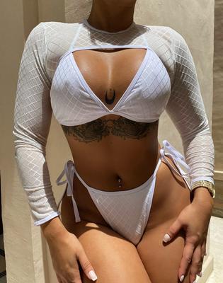 Damskie stroje kąpielowe Solidne bikini typu halter Wiązanie z boku Seksowne stringi Brazylijskie stroje plażowe Kostiumy kąpielowe
