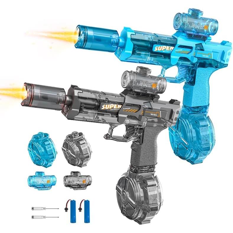 2026 Latest Model Electric Water Gun Set of 2 Water Gun Electric High Speed Repeating LED Muzzle Lighting Effect Water Gun Electric Super Powerful