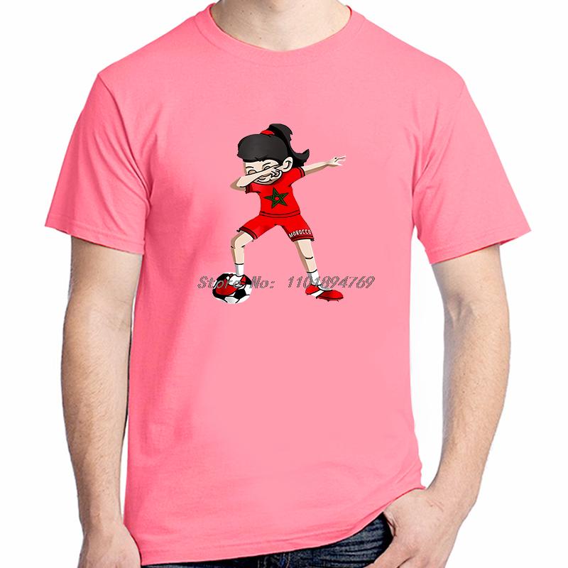 Fashion Graphic T Shirts Morocco Dabbing Soccerer Girl Fan Shirt Kids Jersey Summer Unisexs Short Sleeve Tshirt Unisexs Clothing