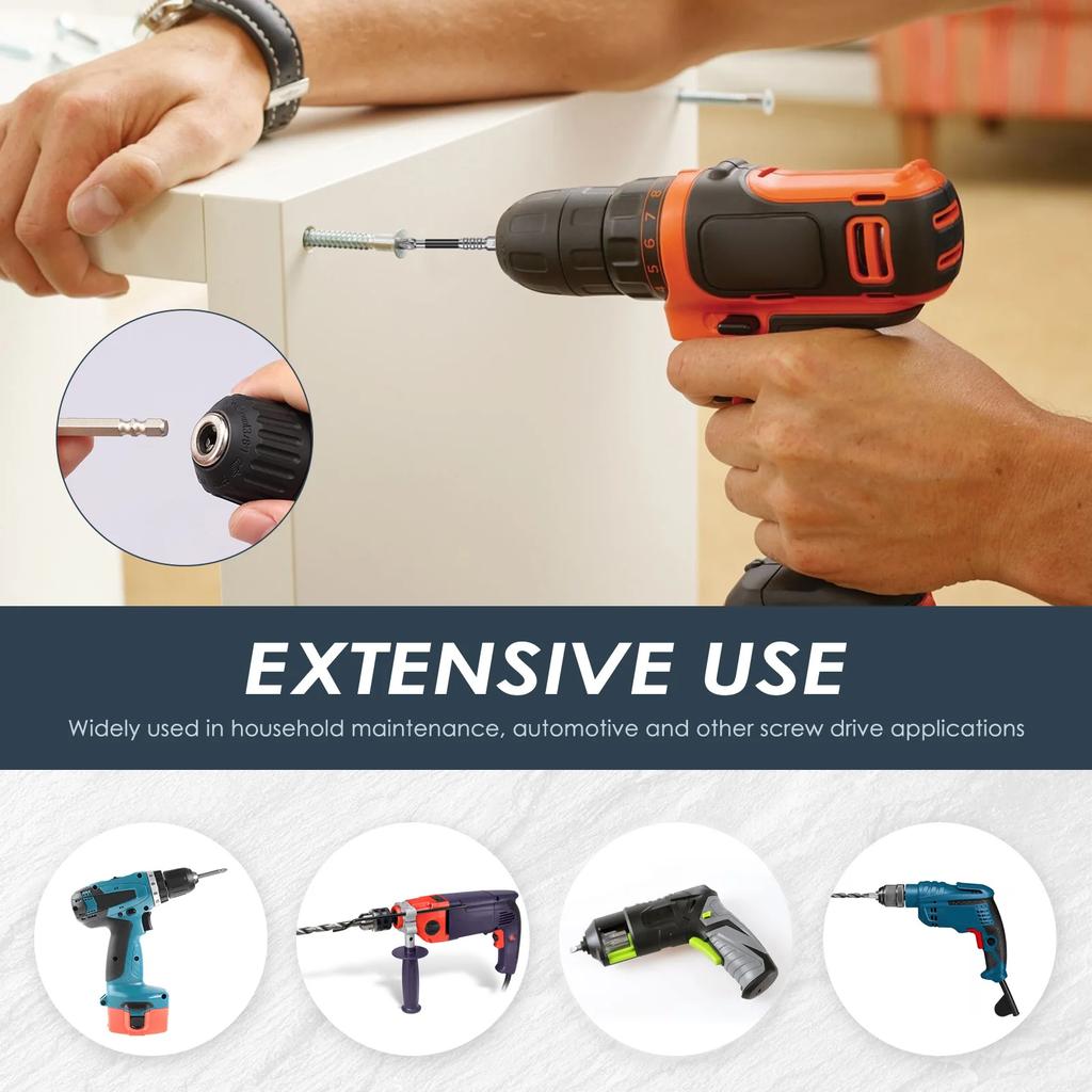 9/18Pcs Non-slip High Hardness Bit S2 Magnetic 5A Black Non-slip Cross Head Electric Drill Electric Screwdriver Bit Set