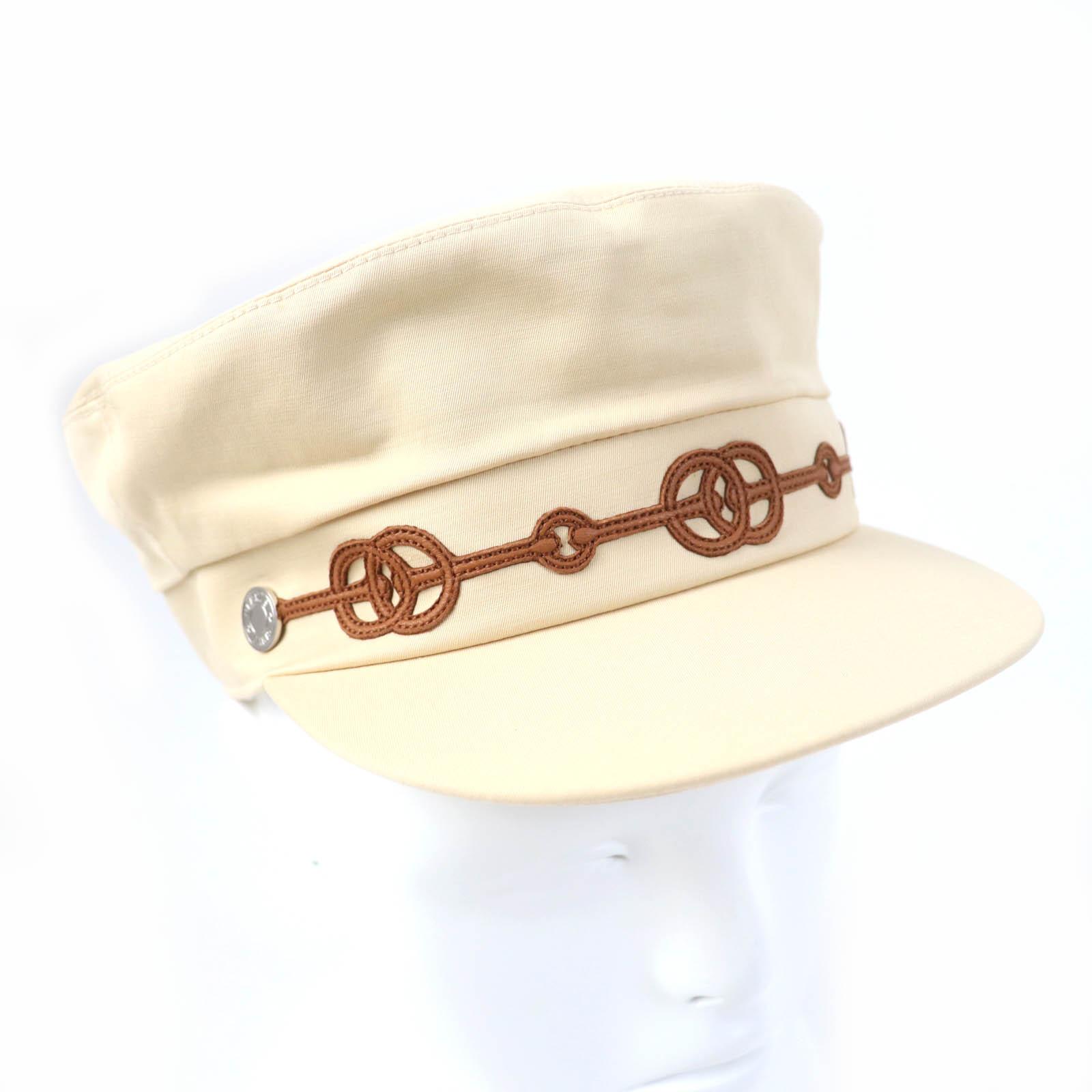Great HERMES Casquette Kabul Cricket beige cotton Women 56 Used