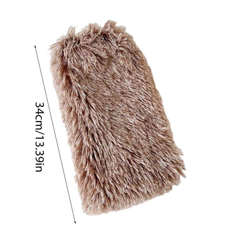 Rainbow Plush Leg Warmer for Trendy Party Costume Colorful Furry Fuzzy Boot Covers Leg Gaiters Footless Socks Streetwear
