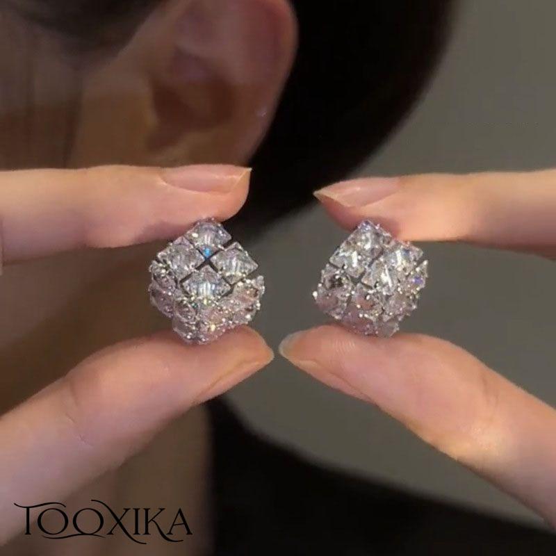 

Квадратные трехмерные серьги Haoshi, серьги Super Flash, стильные простые серьги