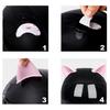 2 Stück modische Katze, einfach an den Ohren anzubringen, praktisch, einfarbig, Silikon-Helm-Dekorationsaufkleber