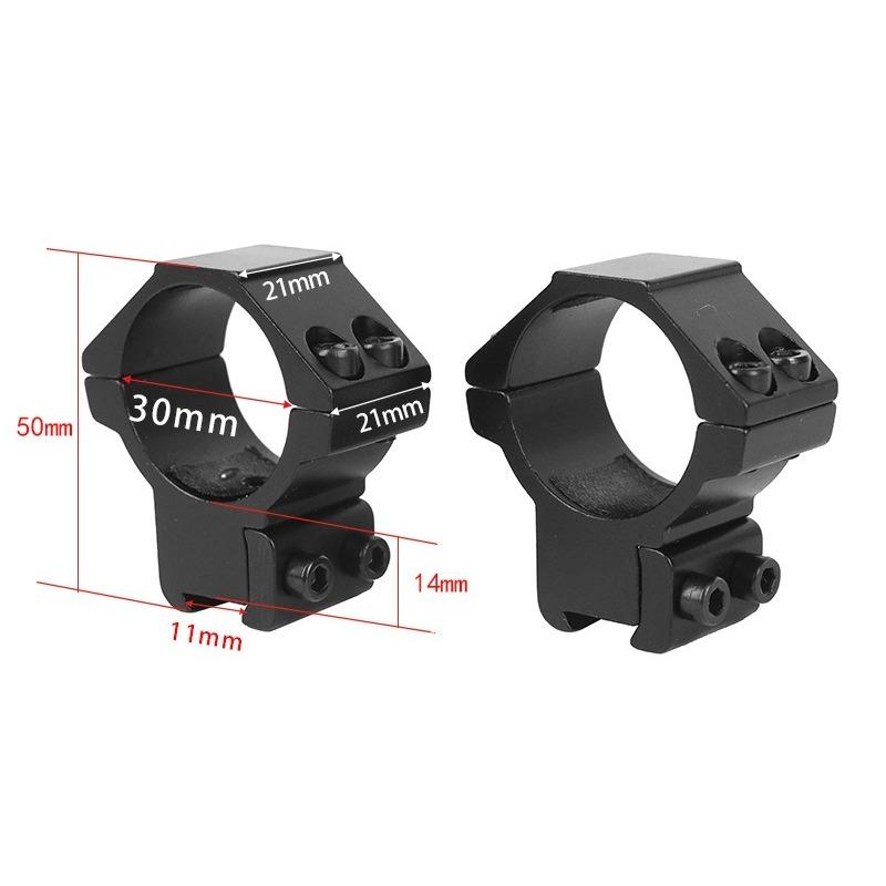 2PCS Clamps 30mm Rifle Scope Mount Picatinny Dovetail Rail Adapter Aluminum Ring with Stop Pin for Hunting Flashlight Clamp