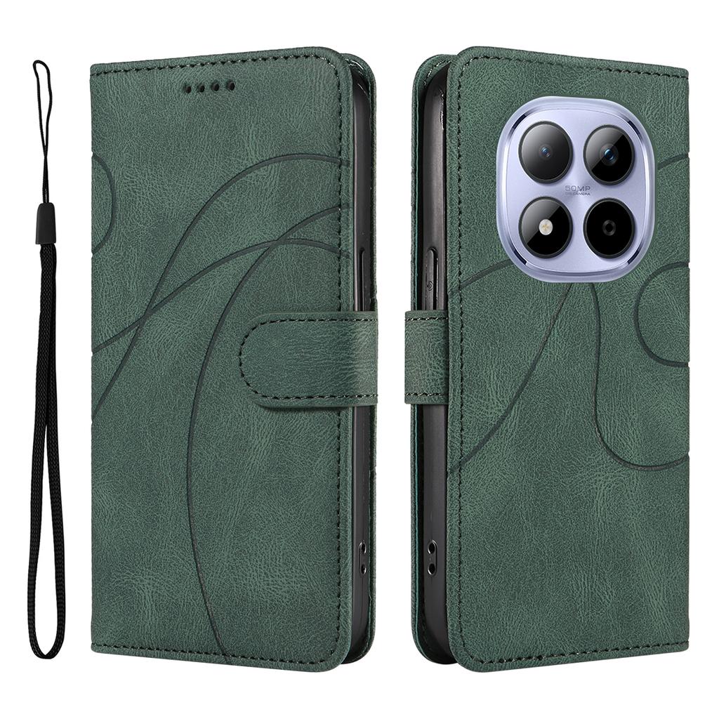 Pro Xiaomi Redmi Note 15 Pro 5G (Globální) Kožené pouzdro na peněženku Kryt na telefon Stojánek s designem zakřivených linií