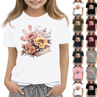 Toddler Girl Boy T-Shirts Kids Top Boys And Girls Printed Short Sleeved T-shirt 1-12Y