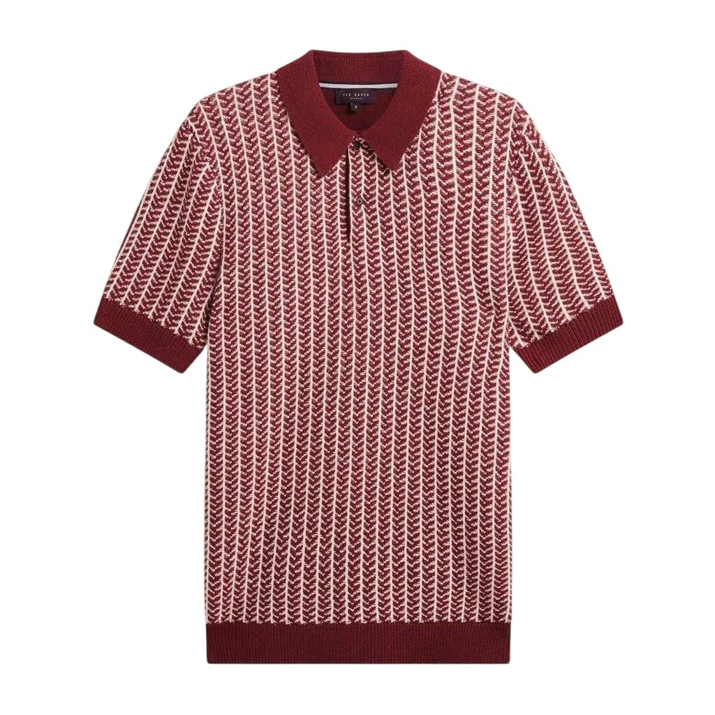 Ted Baker Mens Herringbone Short-Sleeved Polo Shirt