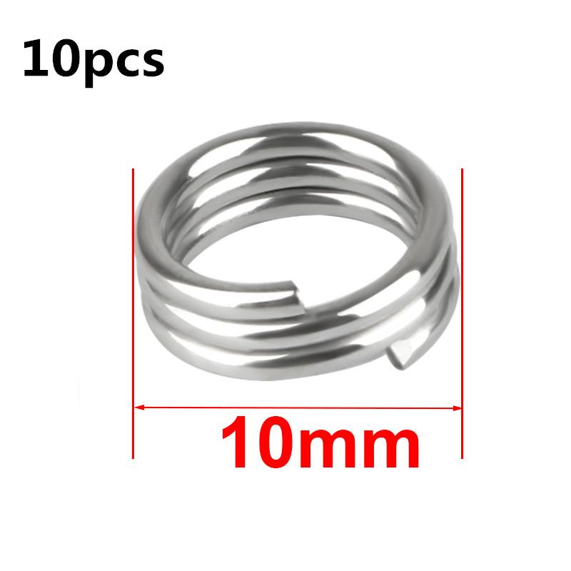 10/50pcs Stainless Steel Fishing Split Rings Flat Fishing Swivel Knot Lure Double Ring Fishing Split Rings Strong Accessories