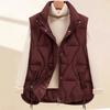 Autumn and Winter New Vest Women's Loose Stand-up Collar Thickened Down Cotton Jacket Vest Cotton Vest Trendy