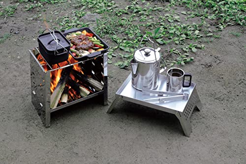 Captain Stag (CAPTAIN STAG) UG-3304 Stainless Steel Fireplace Stand, Mini Table, Kamadodai, for A4 Size Fireplaces