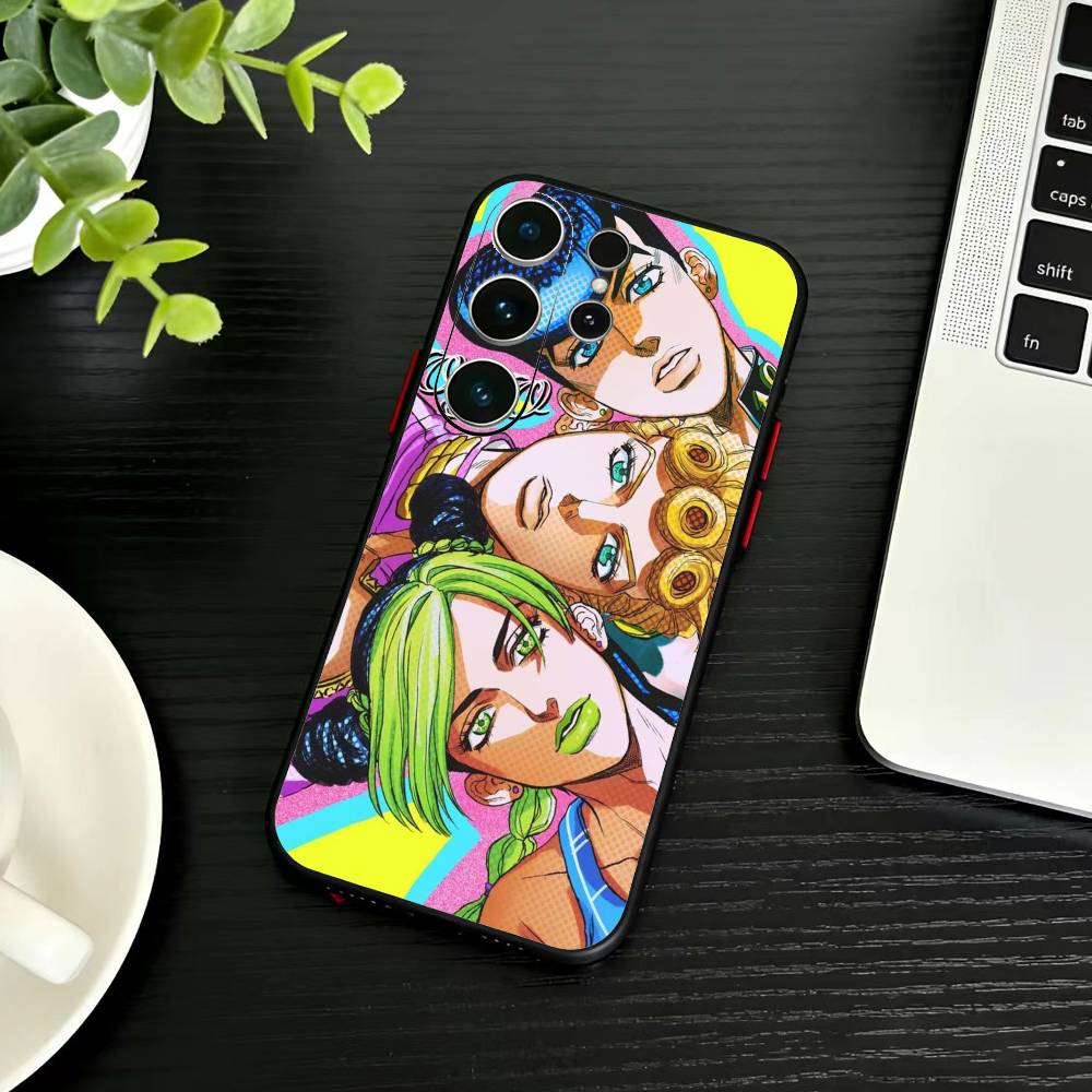 K-Anime Jojos Bizarres Adventures Phone Case For Samsung S26,S25,S24,S23,S22,S21,S20,Ultra,Plus,FE Black Soft Cover