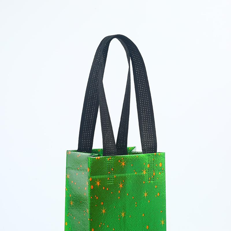 1 Pcs Red Wine Bottle Gift Champagne Pouch Merry Christmas Wine Bags Glittering Non Woven Insulated Wine Bags For Christmas Party