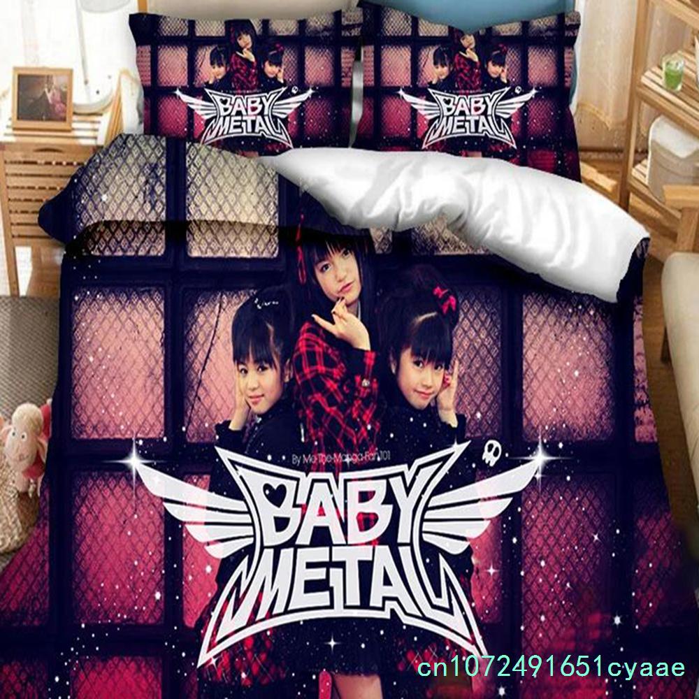 3D-gedrucktes Babymetal Band Bettwäsche-Set Kissenbezug Bettbezug Doppel Einzel Voll Queen King Erwachsener Kinder Bettwäsche Steppdeckenbezug