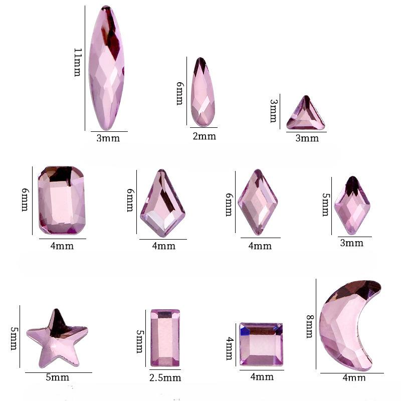 Flat Bottom Special-Shaped Diamond Star Moon Water Drop Star Anise Diamond Crystal Powder Glass Diy Nail Art Jewelry