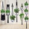 Handmade Woven Cotton Rope Plant Hanger - Creative Colored Hanging Flower Pot Basket