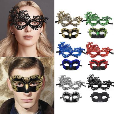2 szt. Halloweenowa osłona oczu Elegancki styl wenecki pary Masquerade na impreza z okazji Halloween przebranie na karnawał