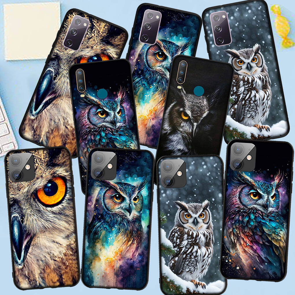 Phone Case for iPhone 17 16 15 Xiaomi Poco F8 F7 X7 X6 X5 M8 C85 C75 C71 Redmi Note 14 13 12 11 Pro Max A3 A4 14C 13C 15C 12C Owl Cartoon Cover