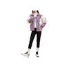 Anta Color Block Printed Embroidered Logo Zipper Stand Collar Fleece Jacket Women Jackets Purple 162247734-1