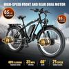 KETELES K800 E-Bike 2000W 48V23AH Battery Hydraulic Braking Electric Bicycle 21-Speed 26-Inch Fat Tire All Terrain Electric Bike