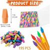 195PCS Pencil Top Erasers, Latex Free Chisel Shape Top Pencil Erasers, 10 Assorted Colors Classroom Erasers for Teachers, Students, School and