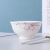 Haoya Jingdezhen Ceramic Footed Rice and Soup Bowls - Golden Powder Family