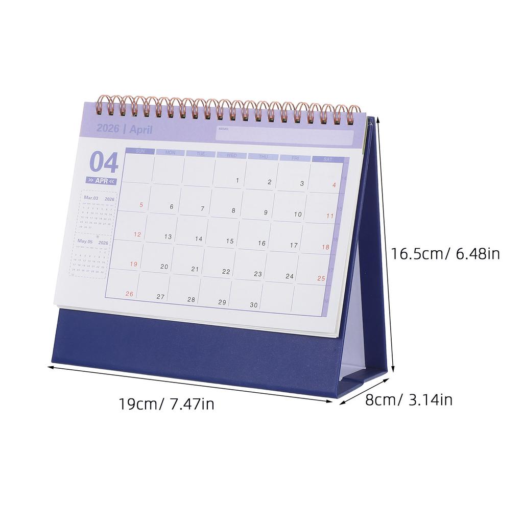 Small Desk Calendar 2026 Minimalist Desktop Flip Stand Planner Compact Monthly Table Calendar for Home Office Use