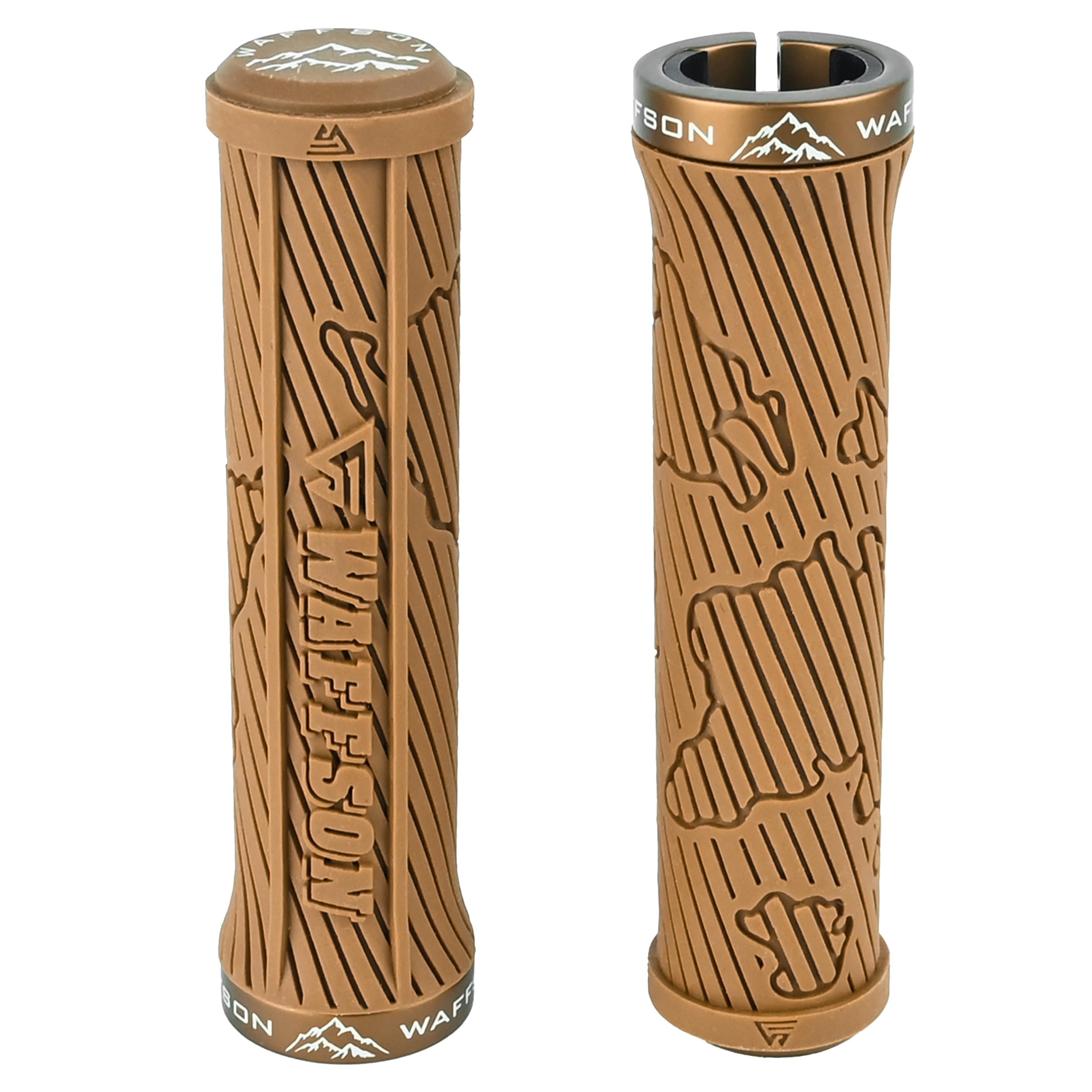 

WFS World Map MTB Grips Single Clamp Ergonomic Mountain Bike Handlebar Grips Comfortable Vibration Damping for and Downhill Brown Lock-On – Non-Slip –