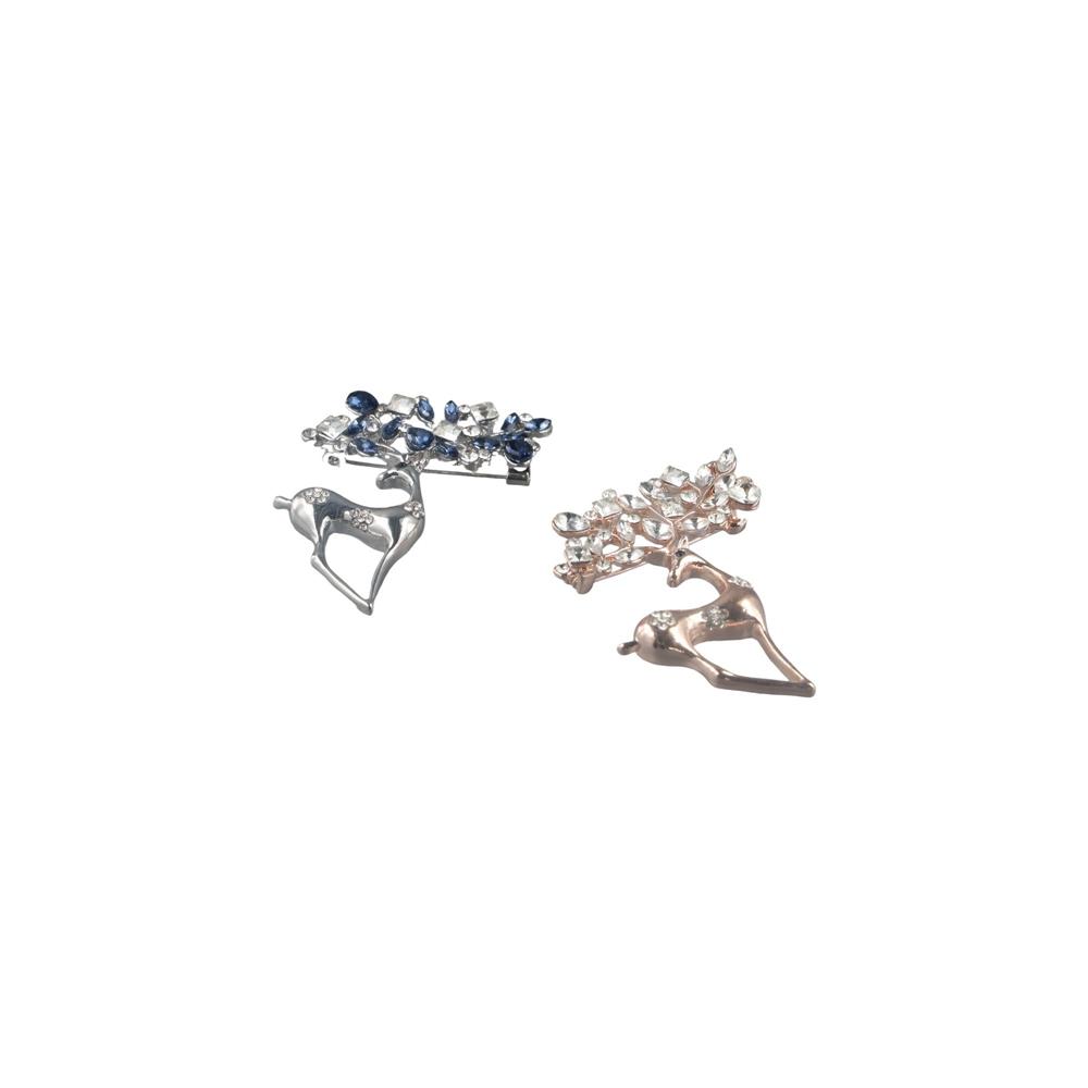 Christmas Reindeer Korean Style Brooches Female Jewelry Christmas Elk Brooches Rhinestone Pin